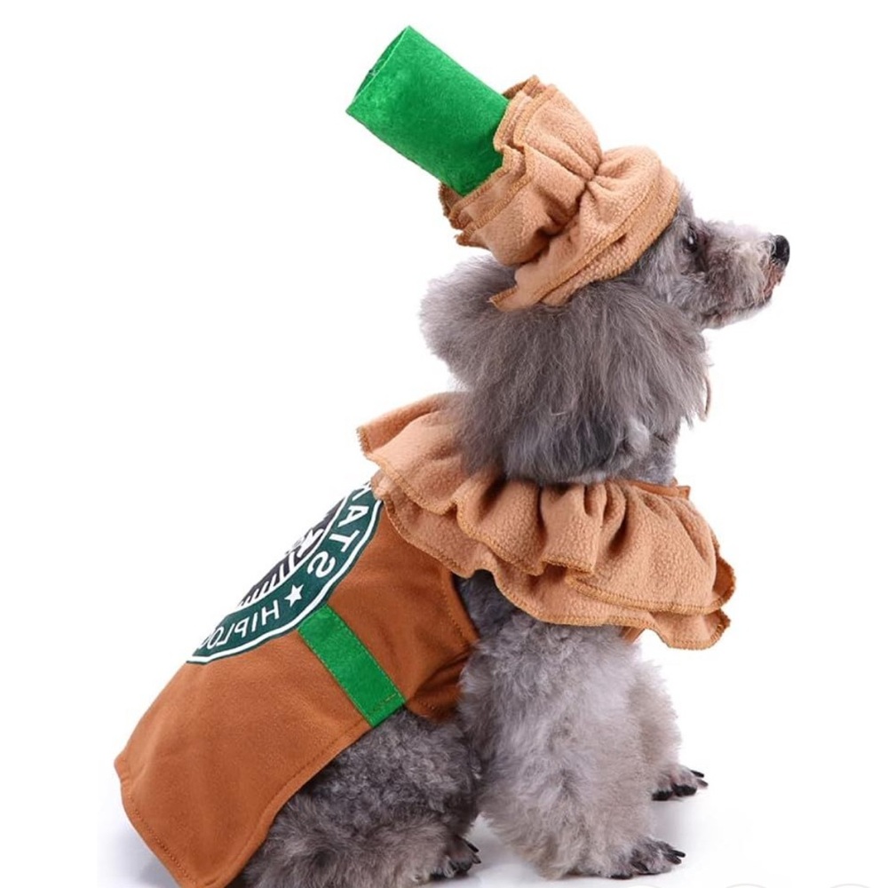 Dog Costume with Green and Brown Design